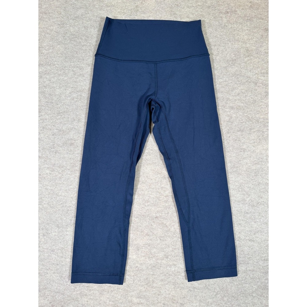 Lululemon Leggings Womens 4 Blue Capri High Rise‎ Yoga Athletic Gym Stretch